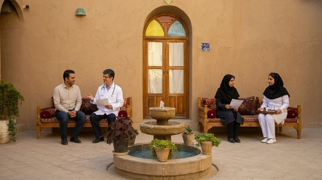 پزشک در حال بررسی وضعیت بیمار قبل از سم زدایی در زاهدان